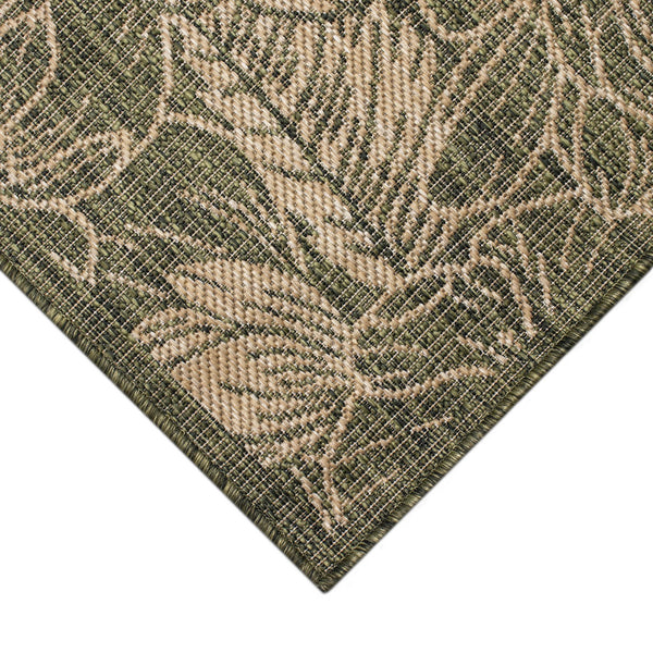 Trans Ocean Liora Manne Carmel Botanical Indoor/Outdoor Area Rug - Elegant Tropical Floral Design For Any Space Green Polypropylene,Polyester Crer8849106