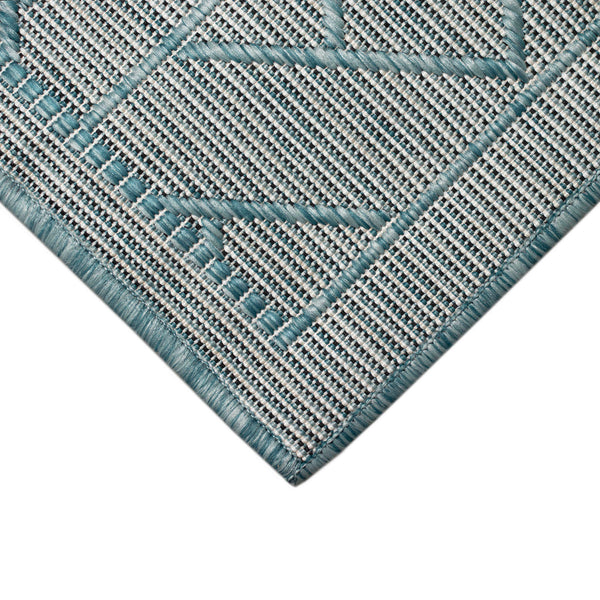 Trans Ocean Liora Manne Carmel Pyramid Indoor/Outdoor Area Rug - Contemporary Geometric Design For Stylish Spaces Blue Polypropylene,Polyester Crer8849604