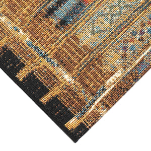 Trans Ocean Liora Manne Esencia Tribal Stripe Indoor/Outdoor Mat - Vibrant Southwestern Design For Any Space Gold Polypropylene,Polyester Ecnr5805709