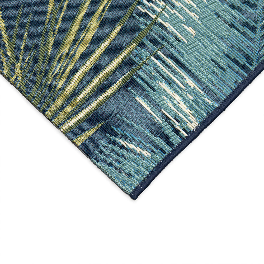 Trans Ocean Liora Esencia Palm Border Indoor/Outdoor Non-slip Mat With Tropical Botanical Design For Serenity Navy Polypropylene,Polyester Ecnr5815133