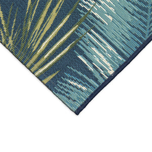Trans Ocean Liora Esencia Palm Border Indoor/Outdoor Non-slip Mat With Tropical Botanical Design For Serenity Navy Polypropylene,Polyester Ecn23815133