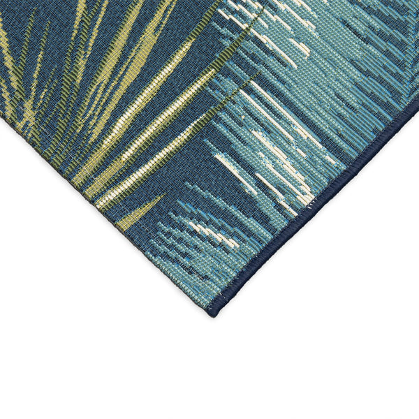 Trans Ocean Liora Esencia Palm Border Indoor/Outdoor Non-slip Mat With Tropical Botanical Design For Serenity Navy Polypropylene,Polyester Ecn23815133