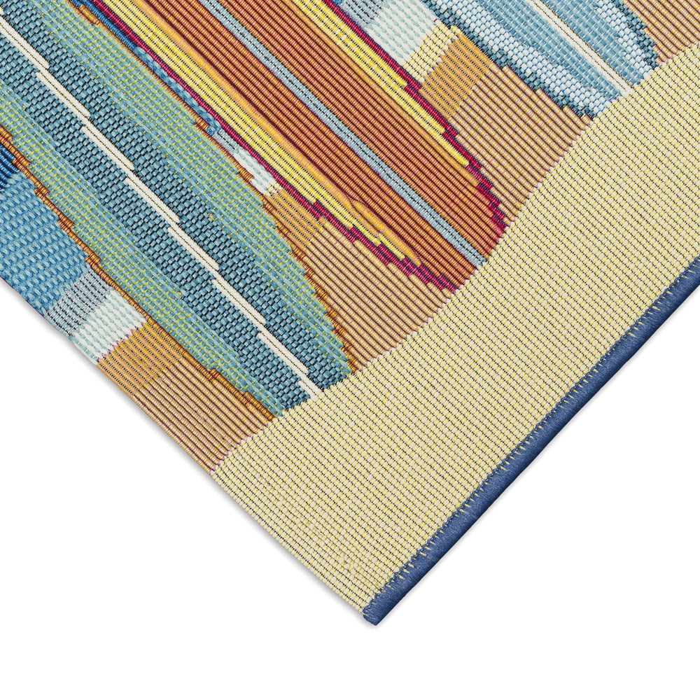 Trans Ocean Liora Manne Esencia Surf Break Indoor/Outdoor Mat - Colorful Coastal Design For Any Space Blue Polypropylene,Polyester Ecn34957803