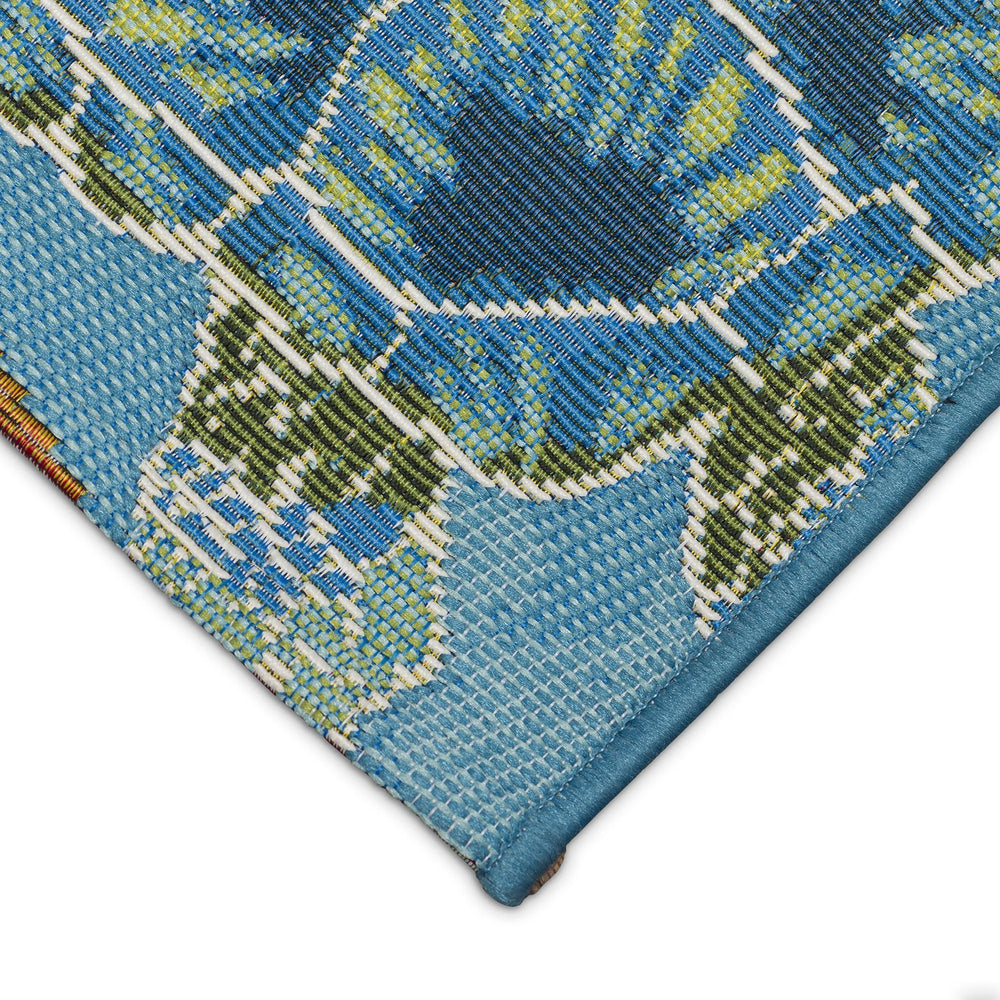 Trans Ocean Liora Manne Esencia Seaturtle Garden Non-slip Indoor/Outdoor Mat For Whimsical Coastal Decor Blue Polypropylene,Polyester Ecnr5958104