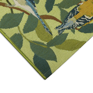 Trans Ocean Liora Esencia Indoor/Outdoor Non-slip Mat Featuring Whimsical Birds And Nature-inspired Design Green Polypropylene,Polyester Ecnr5958706
