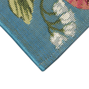 Trans Ocean Liora Manne Esencia Secret Garden Mat - Vibrant Botanical Design For Indoor/Outdoor Spaces Blue Polypropylene,Polyester Ecn23958904