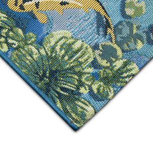 Trans Ocean Liora Manne Esencia Koi Pond Indoor/Outdoor Mat - Whimsical Fish And Lily Pads For Vibrant Spaces Blue Polypropylene,Polyester Ecn23959504