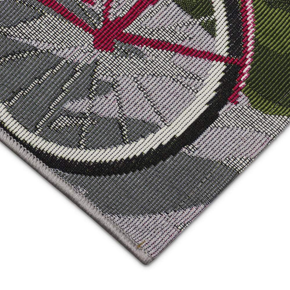 Trans Ocean Liora Manne Esencia Summer Ride Indoor/Outdoor Mat - Whimsical Bike Design With Floral Accents Blue Polypropylene,Polyester Ecnr5960003