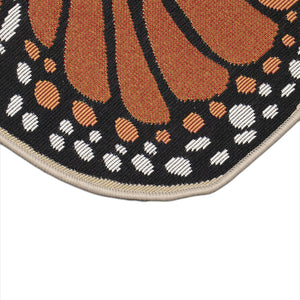 Trans Ocean Liora Esencia Monarch Butterfly Indoor/Outdoor Mat - Striking Orange Design, 3'3" X 1'9" Shape Orange Polypropylene,Polyester Ecn33961317