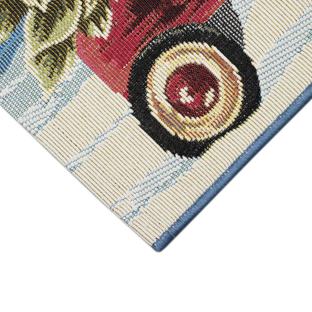 Trans Ocean Liora Manne Esencia Wagon Wonderland Indoor/Outdoor Mat With Adorable Puppies And Holiday Charm Blue Polypropylene,Polyester Ecn34963903