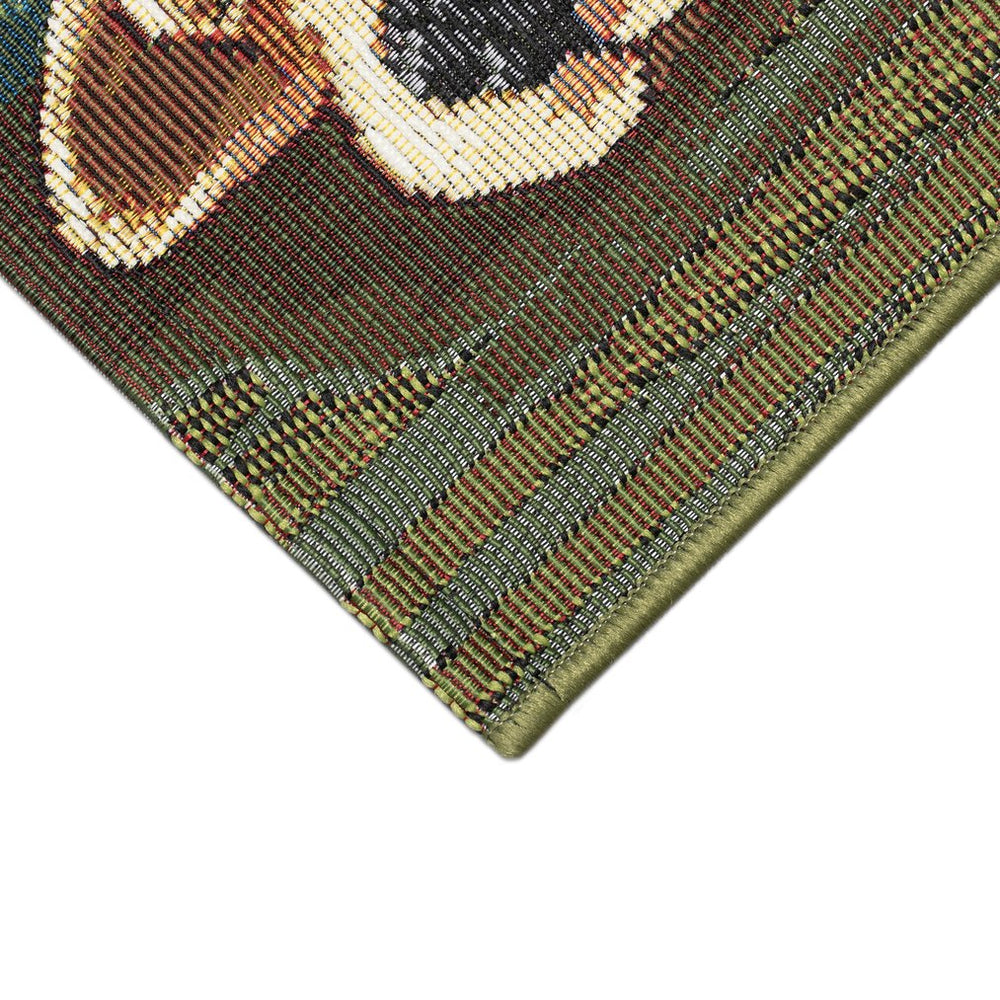 Trans Ocean Liora Manne Esencia Indoor/Outdoor Whimsical Dog Mat - Adorable Puppy In Santa Hat Design Green Polypropylene,Polyester Ecn23964016