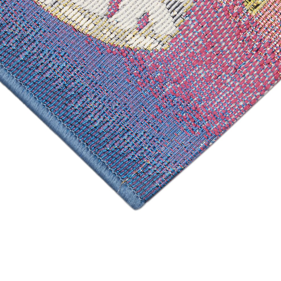 Trans Ocean Liora Manne Esencia Santa Siesta Indoor/Outdoor Mat - Whimsical Beach Scene For Holiday Cheer Blue Polypropylene,Polyester Ecn34964104