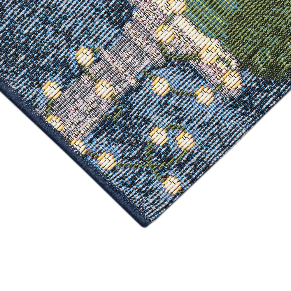 Trans Ocean Liora Manne Esencia Whimsical Birdhouse Holiday Indoor/Outdoor Mat For Cheerful Seasonal Decor Navy Polypropylene,Polyester Ecn23964633