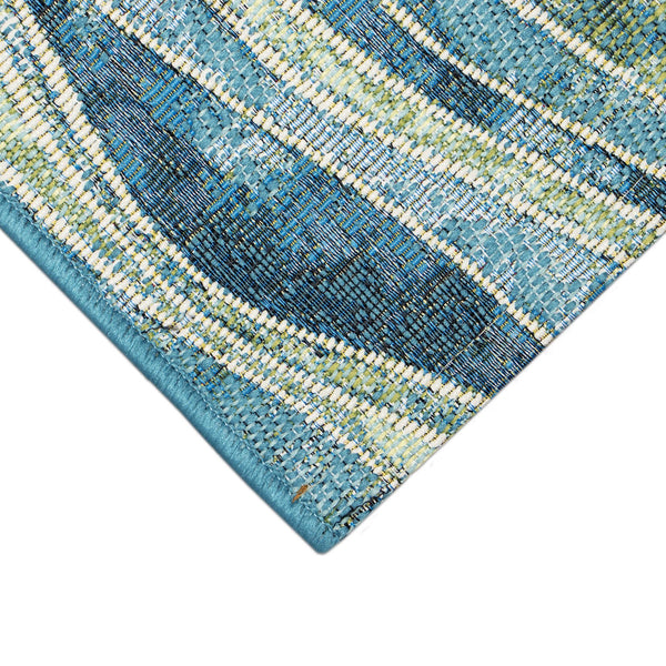 Trans Ocean Liora Manne Esencia Wave Indoor/Outdoor Mat - Contemporary Abstract Design In Soothing Blue Hues Blue Polypropylene,Polyester Ecn23966204