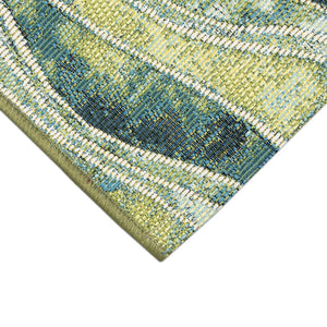 Trans Ocean Liora Manne Esencia Wave Indoor/Outdoor Mat - Contemporary Abstract Design In Soothing Blue Hues Green Polypropylene,Polyester Ecn23966206