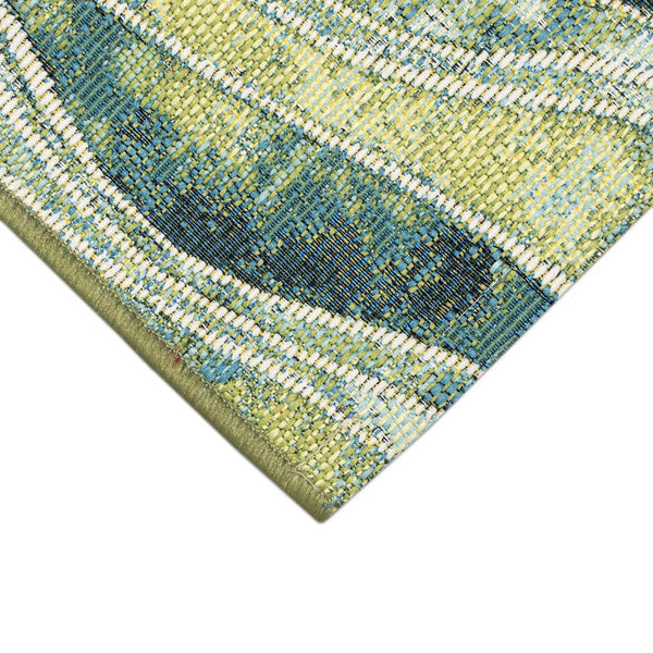 Trans Ocean Liora Manne Esencia Wave Indoor/Outdoor Mat - Contemporary Abstract Design In Soothing Blue Hues Green Polypropylene,Polyester Ecn23966206