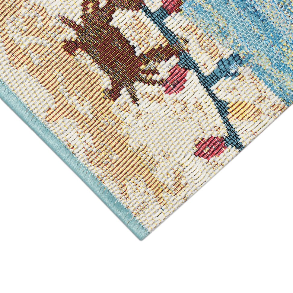 Trans Ocean Liora Manne Esencia Beach Snowman Indoor/Outdoor Mat - Whimsical Holiday Decor For Any Space Blue Polypropylene,Polyester Ecn23968304