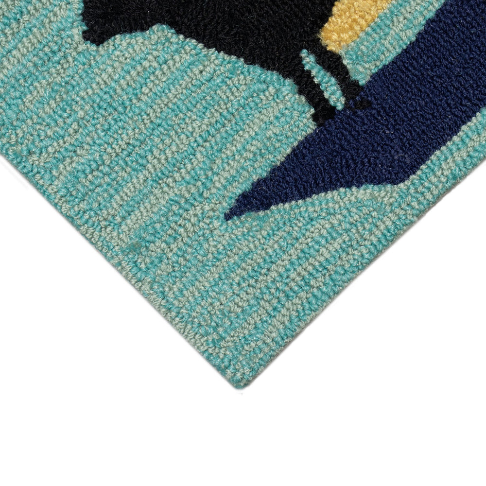 Trans Ocean Liora Manne Frontporch Sailing Dog Indoor/Outdoor Rug - Colorful Nautical Design For Any Space Blue Polyester,Acrylic Ftp23140203