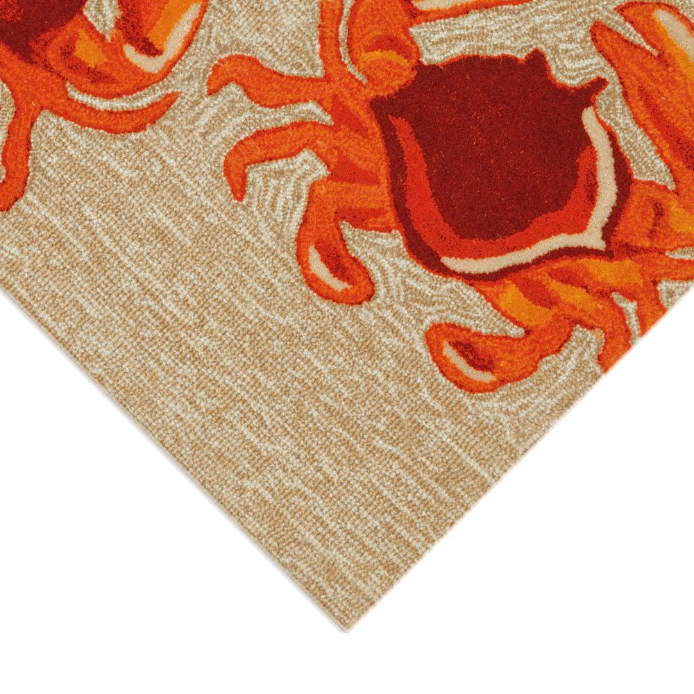 Trans Ocean Liora Manne Frontporch Crabs Indoor/Outdoor Mat - Coastal Charm With Playful Design For Beach Lovers Natural Polyester,Acrylic Ftp34140412