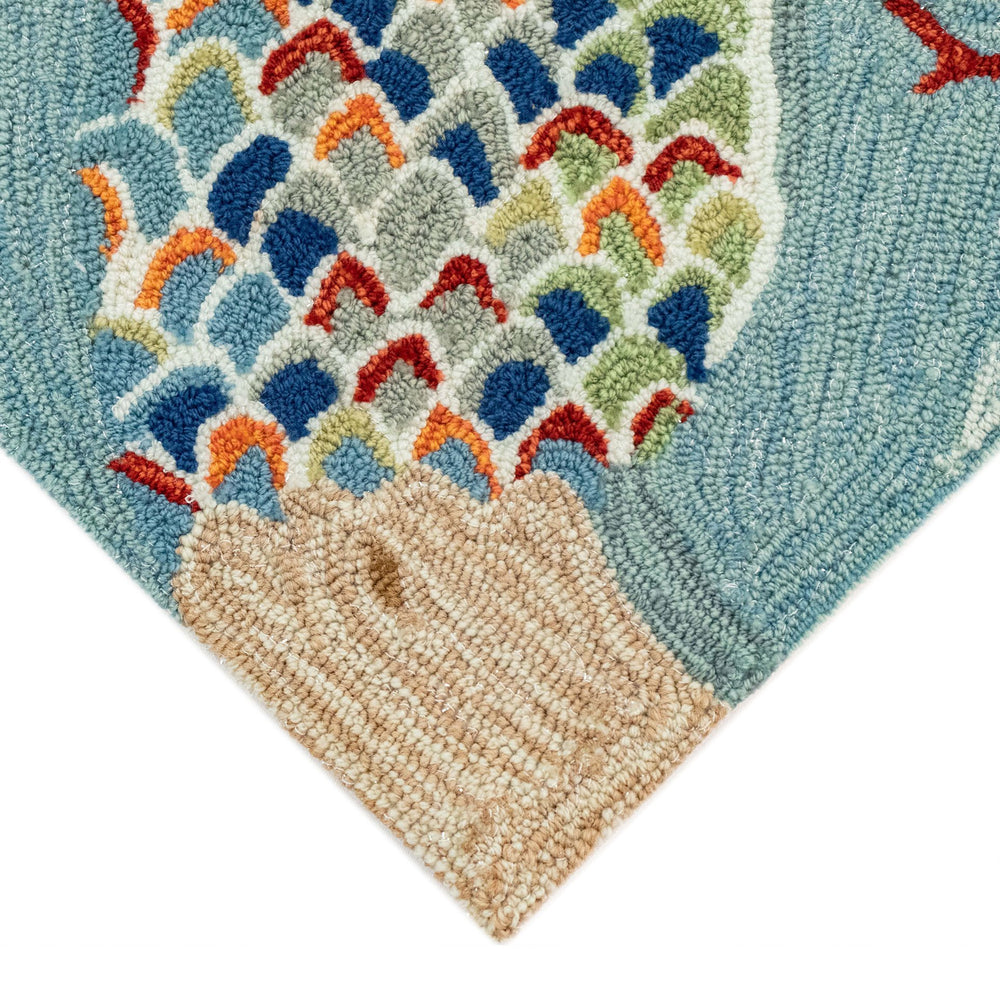 Trans Ocean Liora Manne Frontporch Mermaid Crossing Indoor/Outdoor Mat - Coastal Beach Decor For Ocean Lovers Blue Polyester,Acrylic Ftp34144803