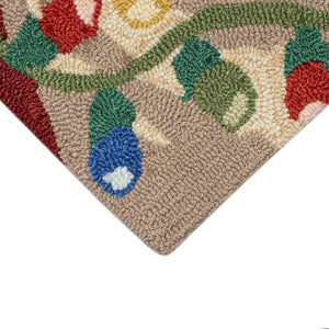 Trans Ocean Liora Manne Frontporch Happy Holidays Indoor/Outdoor Pillow - Cheerful Lab With Festive Lights Red Polyester,Acrylic Ftp12156124