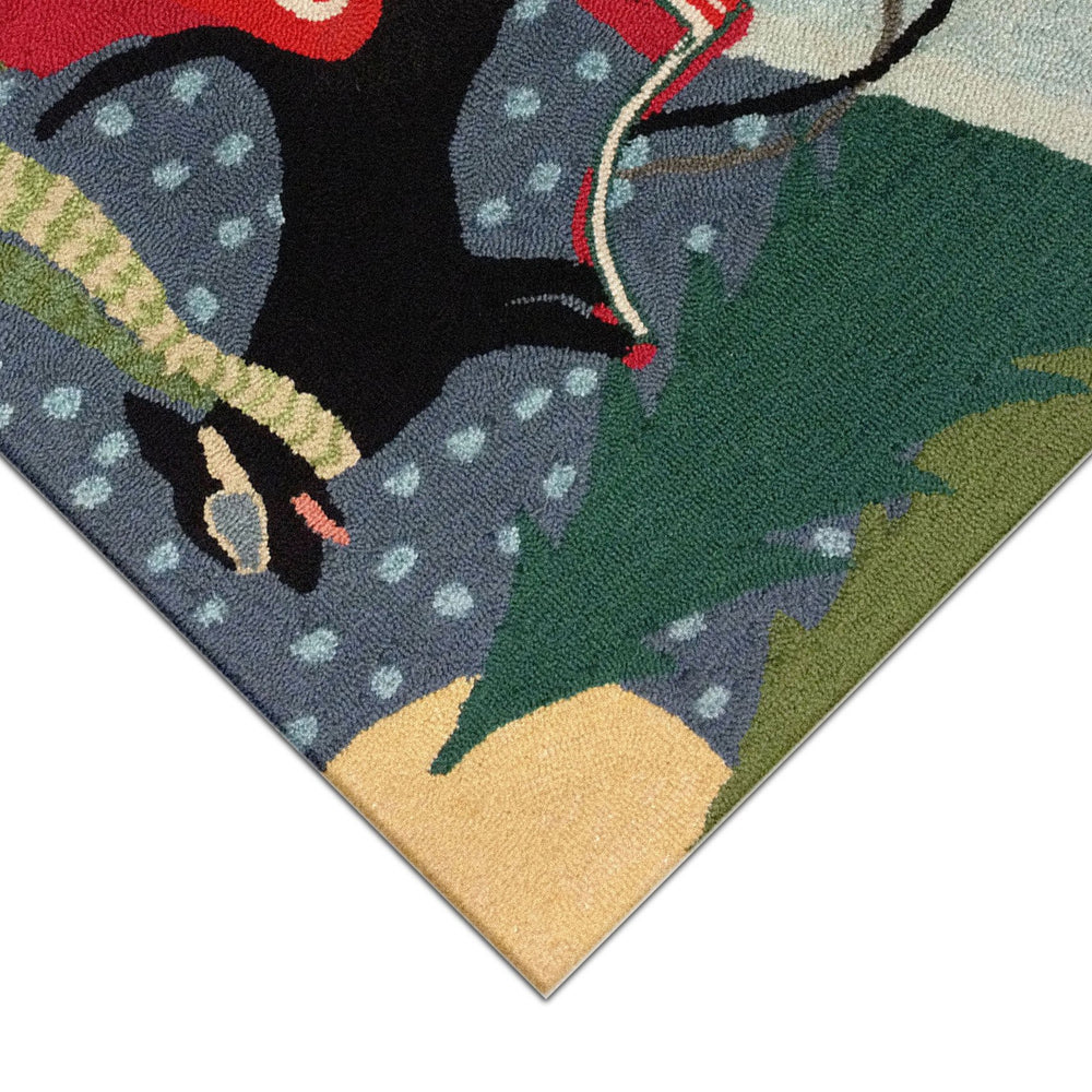 Trans Ocean Liora Manne Frontporch Sledding Dog Pillow - Vibrant Indoor/Outdoor Accent For Festive Decor Multi Polyester,Acrylic Ftp34156444