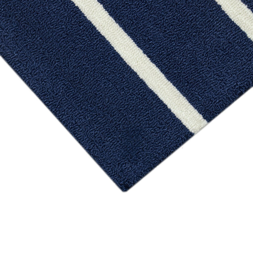 Trans Ocean Liora Manne Frontporch Lobster On Stripes Indoor/Outdoor Rug - Vibrant Coastal Décor For Your Space Navy Polyester,Acrylic Ftp12159533