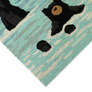 Trans Ocean Liora Manne Frontporch Bathing Bears Rug - Charming Indoor/Outdoor Mat For Nature Lovers' Spaces Blue Polyester,Acrylic Ftp34434003