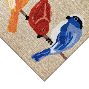 Trans Ocean Liora Manne Frontporch Birds Indoor/Outdoor Area Rug - Beautifully Crafted For Transitional Spaces Natural Polyester,Acrylic Ftp23445712