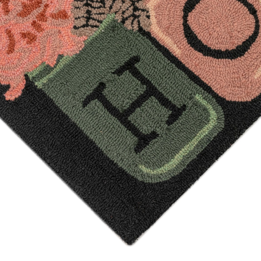 Trans Ocean Liora Manne Frontporch Holiday Home Indoor/Outdoor Rug With Rustic Floral Scene For All Seasons Black Polyester,Acrylic Ftp23452048