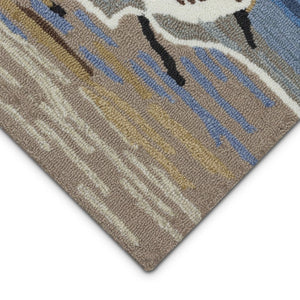 Trans Ocean Liora Manne Frontporch Coastal Sandpipers Indoor/Outdoor Area Rug – Beachy Vibes For Any Space Blue Polyester,Acrylic Ftp34462703