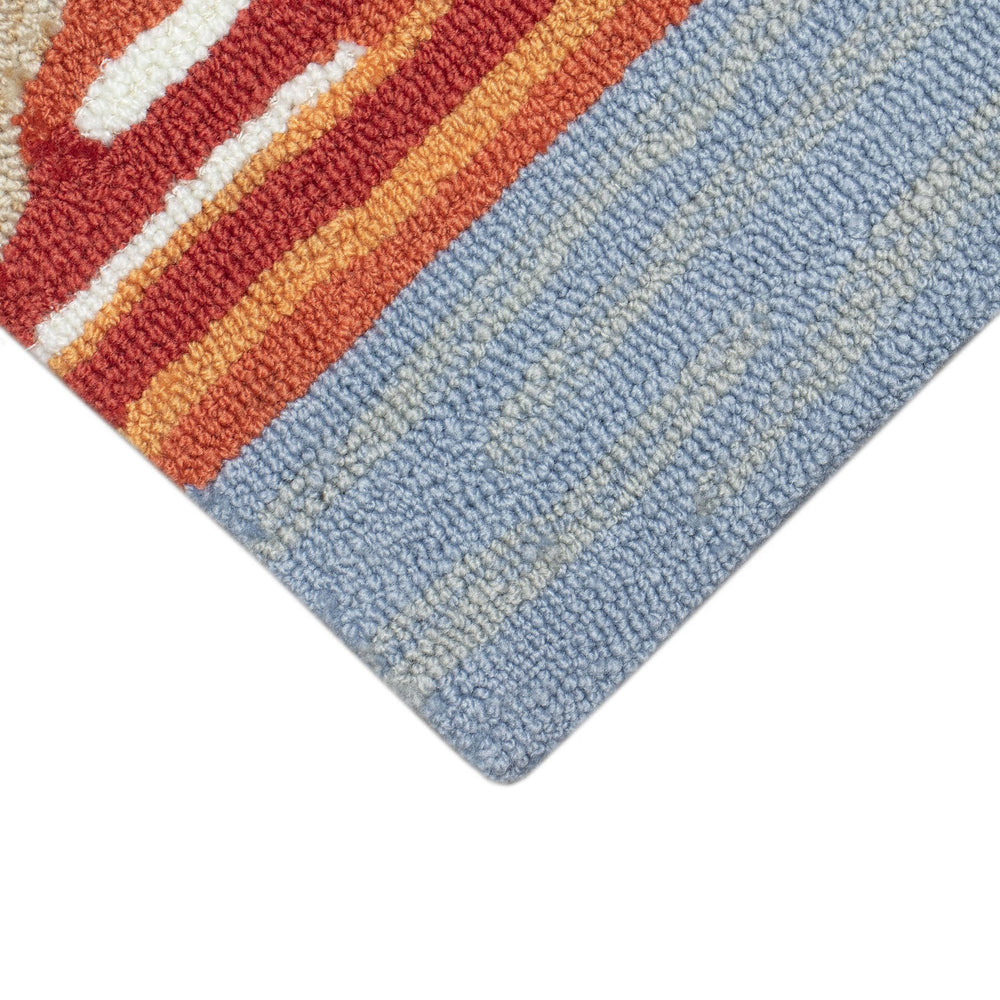 Trans Ocean Liora Manne Frontporch Pool Party Pug Indoor/Outdoor Rug - Fun Coastal Décor For Relaxation Spaces Blue Polyester,Acrylic Ftp34466703