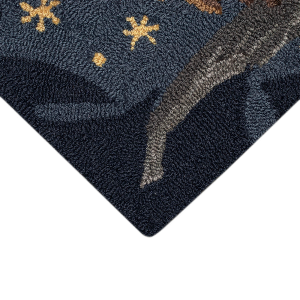 Trans Ocean Liora Manne Frontporch Owl Family Indoor/Outdoor Mat – Cozy Graphic Rug With Charming Night Scene Navy Polyester,Acrylic Ftp23467333