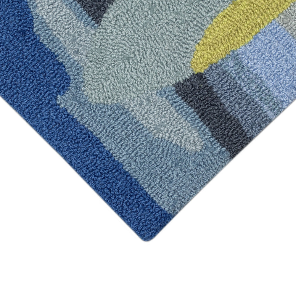 Trans Ocean Liora Manne Frontporch Surf Break Indoor/Outdoor Mat With Colorful Coastal Surfboards & Flip Flops Blue Polyester,Acrylic Ftp34467404