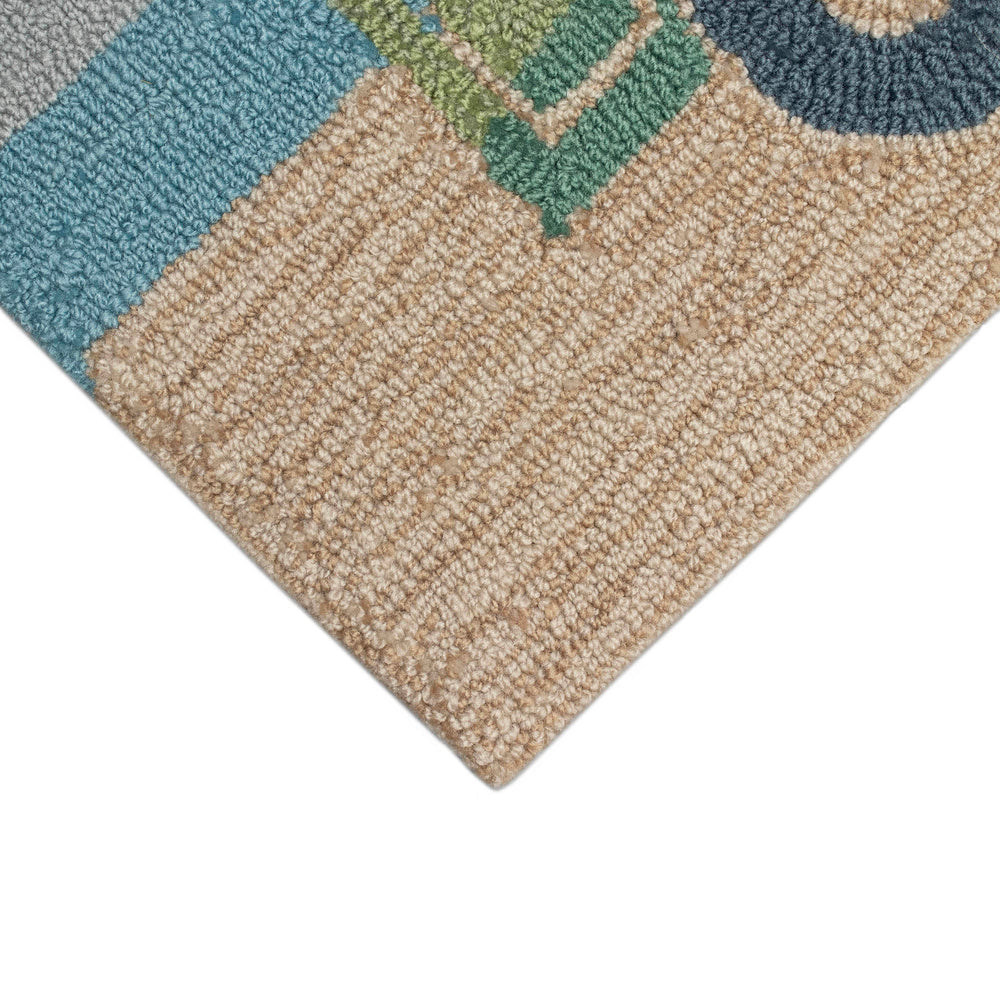 Trans Ocean Liora Manne Frontporch Van Life Indoor/Outdoor Rug With Colorful Beach Graphic And Surfboards Blue Polyester,Acrylic Ftp12468304