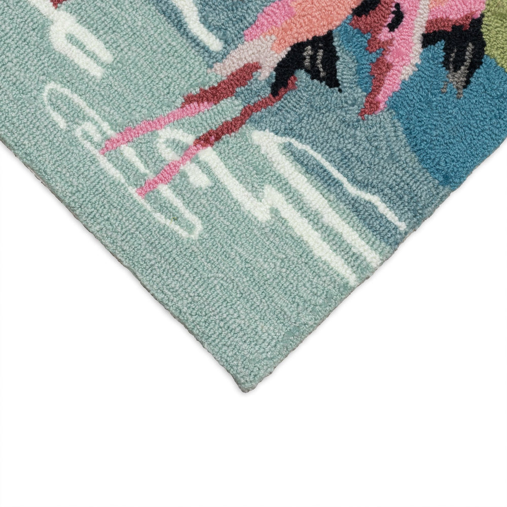Trans Ocean Liora Manne Frontporch Flamingo Indoor/Outdoor Rug – Colorful Hand-tufted Design For Stylish Spaces Blue Polyester,Acrylic Ftpr5470404