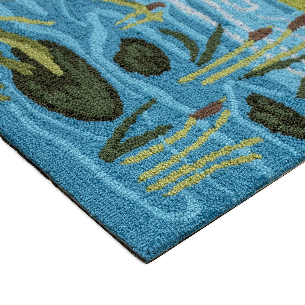 Trans Ocean Liora Manne Frontporch Egret Indoor/Outdoor Mat - Durable, Hand-tufted Rug With Marsh Scene Design Blue Polyester,Acrylic Ftp23472403