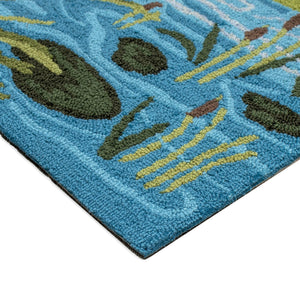 Trans Ocean Liora Manne Frontporch Egret Indoor/Outdoor Mat - Durable, Hand-tufted Rug With Marsh Scene Design Blue Polyester,Acrylic Ftp23472403