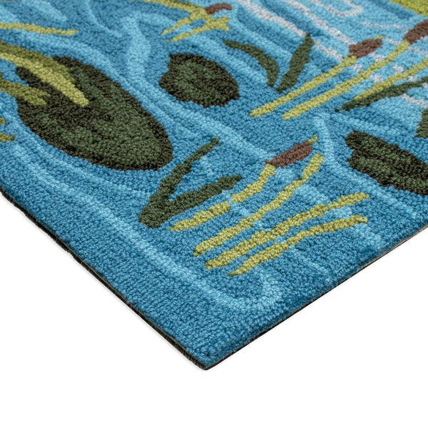 Trans Ocean Liora Manne Frontporch Egret Indoor/Outdoor Mat - Durable, Hand-tufted Rug With Marsh Scene Design Blue Polyester,Acrylic Ftp23472403