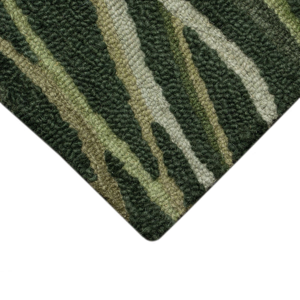 Trans Ocean Liora Manne Horizon Ribbons Indoor Area Rug - Hand Tufted Wool With Contemporary Wave Design Green Wool Pile Hrn57786516