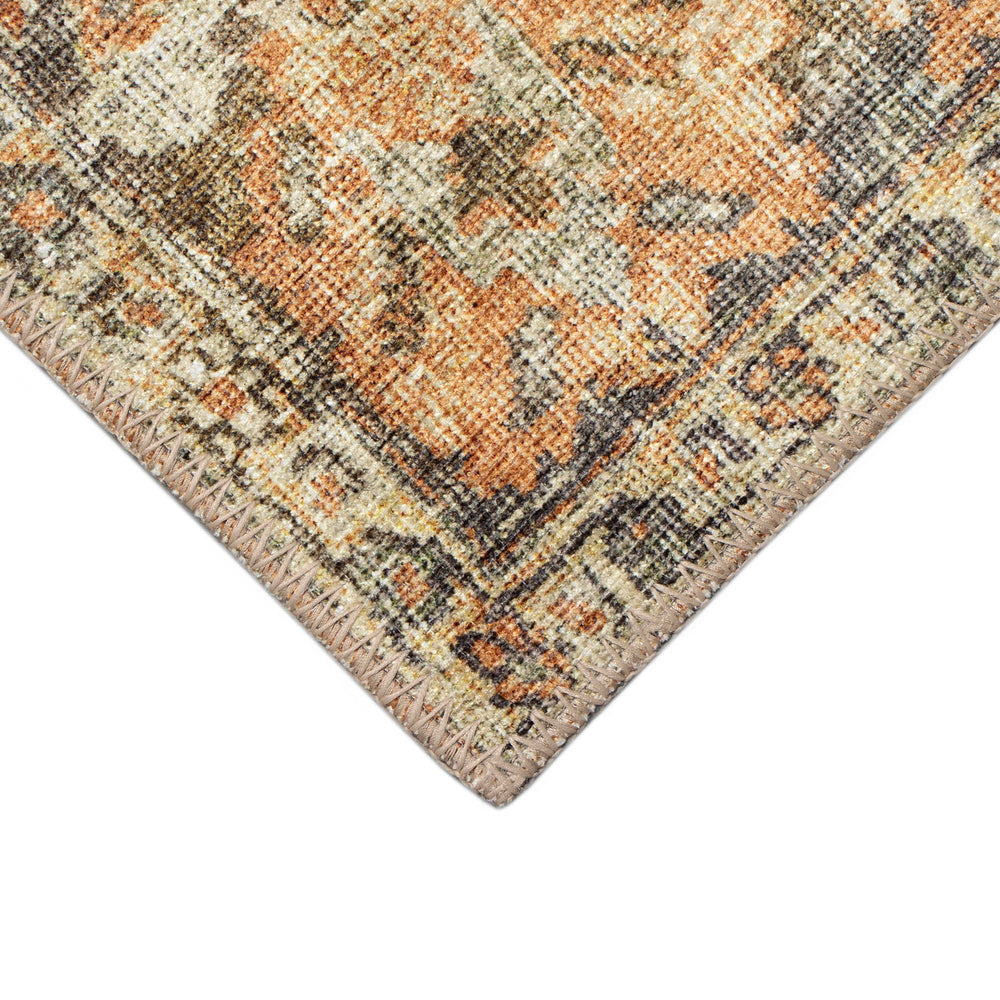 Trans Ocean Liora Manne Inspirations Heriz Indoor Area Rug - Distressed Medallion Design For Elegant Spaces Brown Polyester Isp94111219