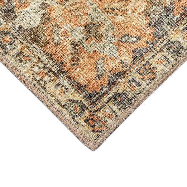 Trans Ocean Liora Manne Inspirations Heriz Indoor Area Rug - Distressed Medallion Design For Elegant Spaces Brown Polyester Isp94111219