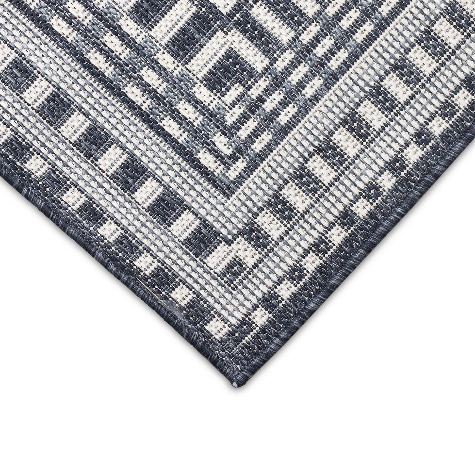 Trans Ocean Liora Manne Malibu Etched Border Indoor/Outdoor Area Rug - Stylish, Durable, And Weather-resistant Navy Polypropylene,Polyester Mau45822833