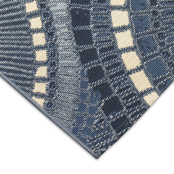 Trans Ocean Liora Manne Marina Circles Pillow - Contemporary Geometric Design For Indoor/Outdoor Elegance Blue Polypropylene,Polyester Mna58803504