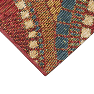 Trans Ocean Liora Manne Marina Circles Pillow - Contemporary Geometric Design For Indoor/Outdoor Elegance Orange Polypropylene,Polyester Mna45803517