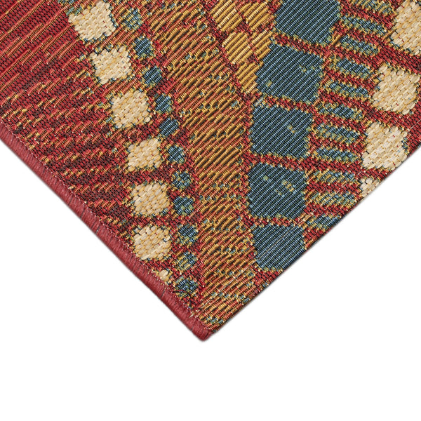 Trans Ocean Liora Manne Marina Circles Pillow - Contemporary Geometric Design For Indoor/Outdoor Elegance Orange Polypropylene,Polyester Mna45803517