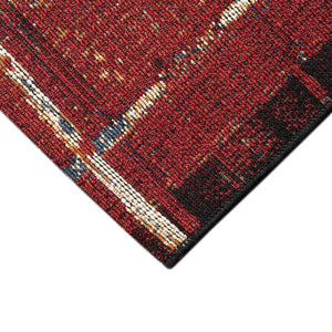 Trans Ocean Liora Manne Marina Tribal Stripe Indoor/Outdoor Pillow - Vibrant Geometric Accent For Any Space Red Polypropylene,Polyester Mna69805724