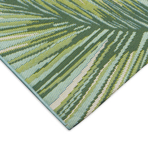 Trans Ocean Liora Manne Marina Palm Border Area Rug - Stylish Indoor/Outdoor Transitional Botanical Design Blue Polypropylene,Polyester Mna69815104