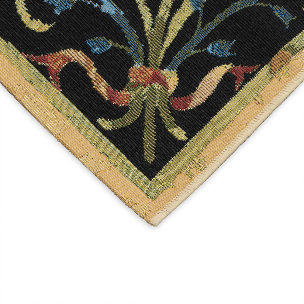 Trans Ocean Liora Manne Marina Dream Garden Area Rug - Elegant Medallion Floral Design For Indoor/Outdoor Use Black Polypropylene,Polyester Mnar8823947