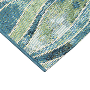Trans Ocean Liora Manne Wave Indoor/Outdoor Area Rug - Contemporary Abstract Design In Soothing Blue Hues Blue Polypropylene,Polyester Mna45966204